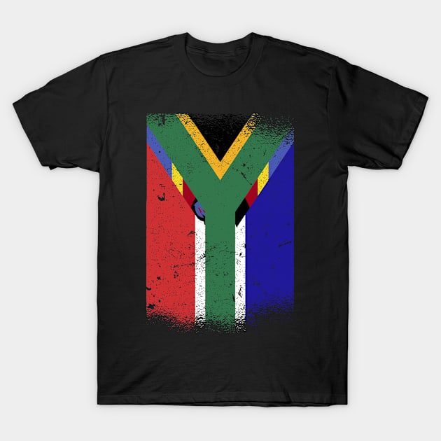 Vintage Distressed South African Flag T-Shirt by BramCrye